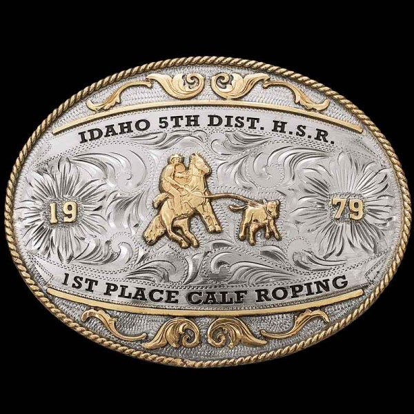 Our Wylie Belt Buckle is a true classic beauty.
Crafted on a German Silver base and hand-engraved by our expert craftsmen, this buckle features a traditional rope edge in Jeweler's Bronze, a detailed figure, and Western-inspired scrollwork. The lette